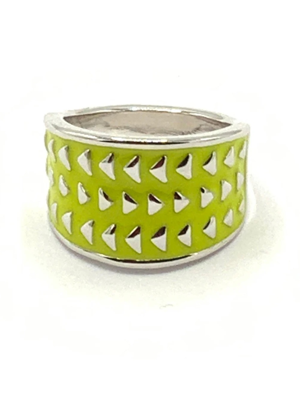 Lia Sophia Fast Forward Lime/Silver Ring